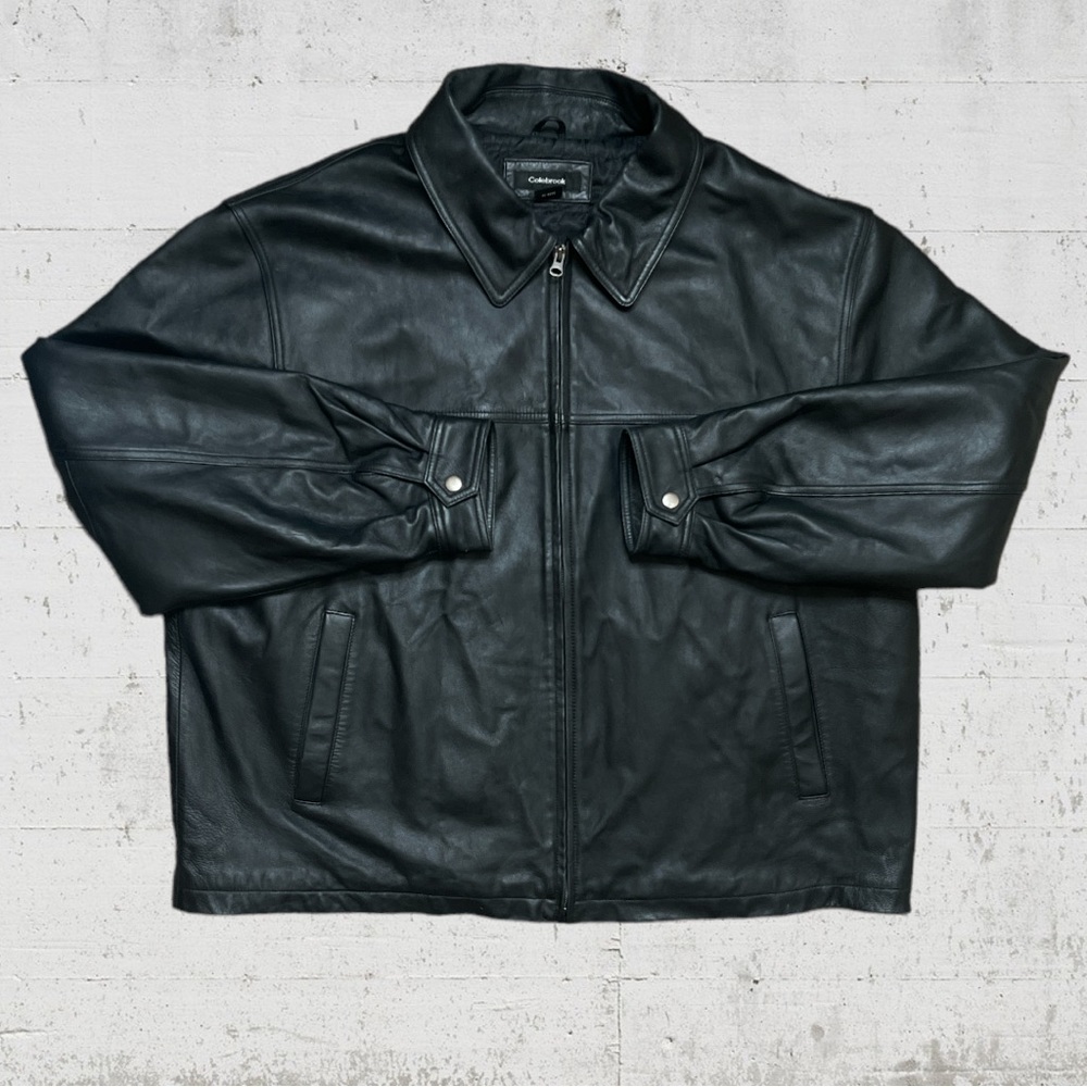 Colebrook Men’s Black Leather Jacket Size XXL